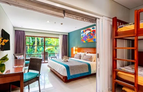 A themed kids suite with playful bunk beds
